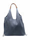 Damen Schultertasche Blau Set