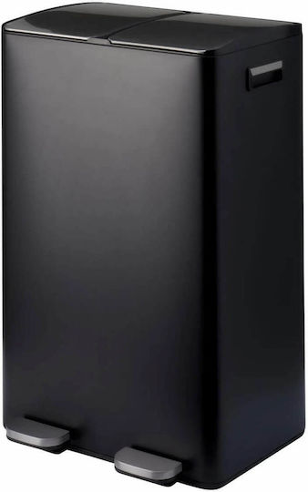 Excellent Houseware Metallic Black 30L Waste Bin