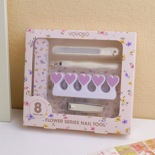 Set of 8 Nail Tools Flower Series