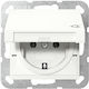 Gira Single Flush Power Socket with Key White