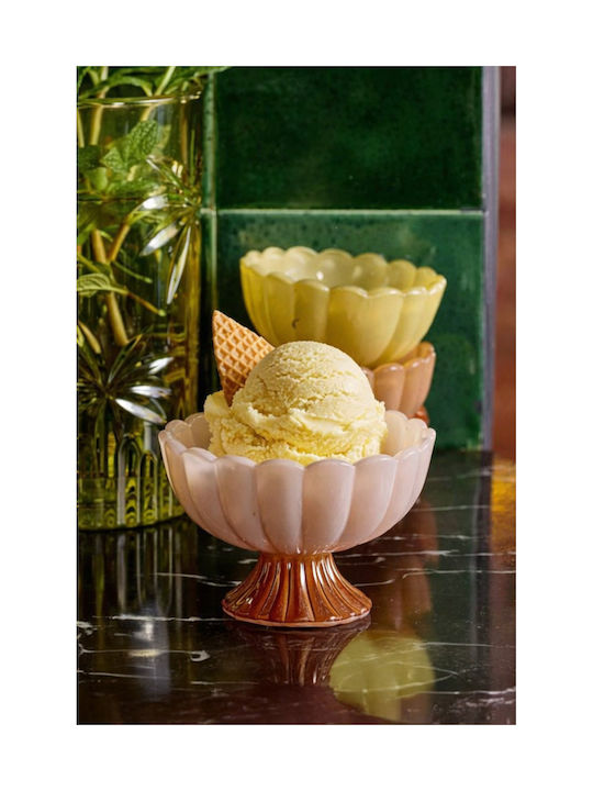 Kaemingk Serving Bowl Round Glass Pink with Diameter 9cm