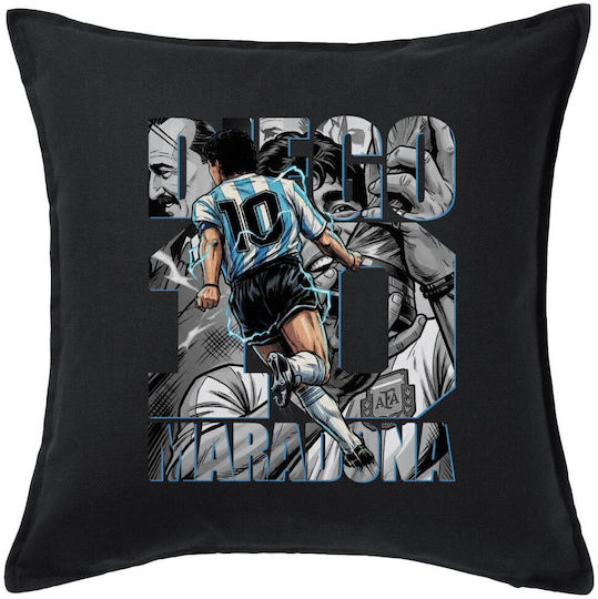Koupakoupa Sofa Cushion Diego Maradona 100% Cotton Black 50x50cm