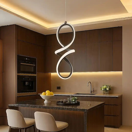 Lumini Suspendate Damla Negru LED Cu Lumină Albă Puternică 70x25cm