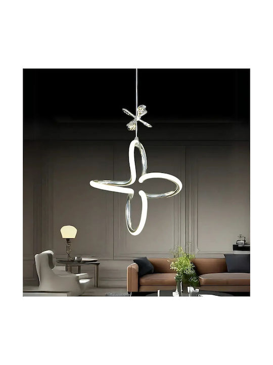 Lumini Suspendate Estonya Crom Argintiu LED Triplu 30x90cm