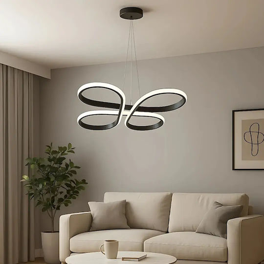 SteweHome Deckenleuchte Boho Schwarz LED Dreifarbig Modern 50x50x80cm