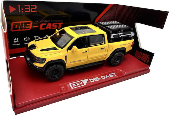 Dodge Ram Mammoth 1000 Hennessey Galben 1:32 Replica Metalică Lumini Sunete Uși Capotă Portbagaj Deschise
