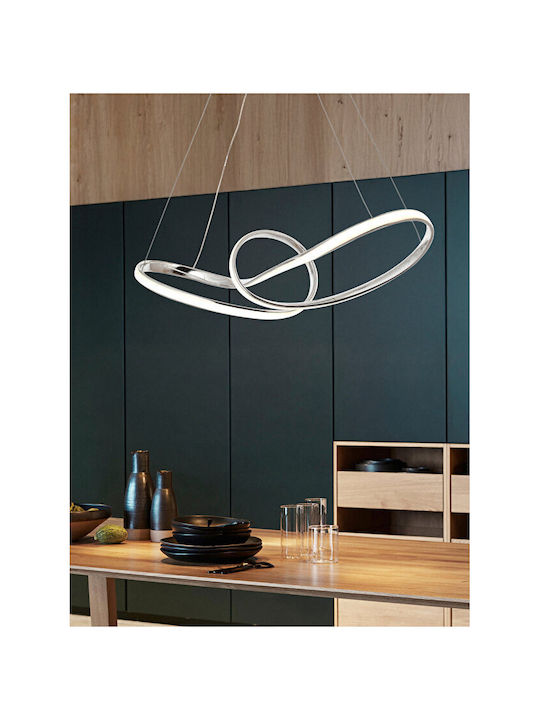 Gelkén Metal Modern Ceiling Light Chrome 60x25x70cm
