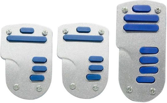 Pedal Set Non Slip Car Universal Aluminum Blue 3pcs