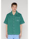 Short Sleeve Shirt In Wide Line Green