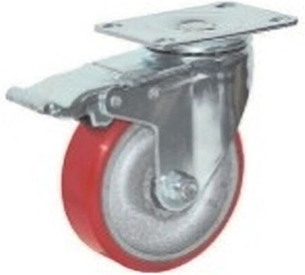 Ruotec 502.000.028.125 Rotating Wheel Polyurethane with Brake 125x50mm