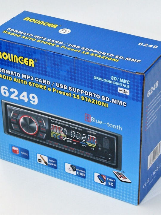 Car Audio System 1 DIN Bluetooth USB