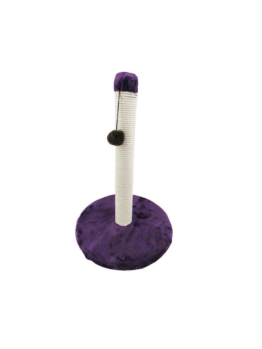Set De Joacă Pentru Pisici Tip Scratcher Pe Bază Rotundă Cu Ciucure Violet