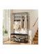 Vevor Hallway Furniture with Hanger Shoe Rack Wardrobe & Bench 40x16x97cm