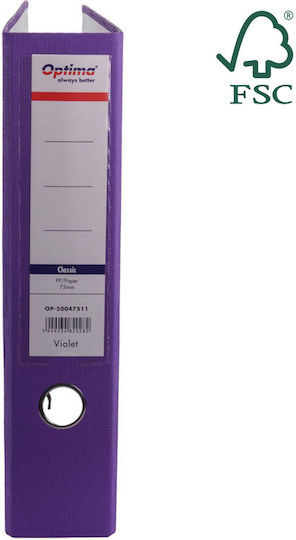 Optima Clasic & Premium A4 Lever Arch File Laminated Pp Paper Metal Edge 75 Mm Optima Classic Violet