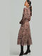 Midi Evening Dress Animal Print