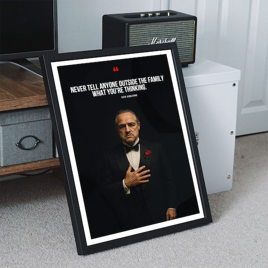 Quote Poster Sharing Thoughts Vito Corleone Pq195 21cm X 30cm Black Wooden Frame