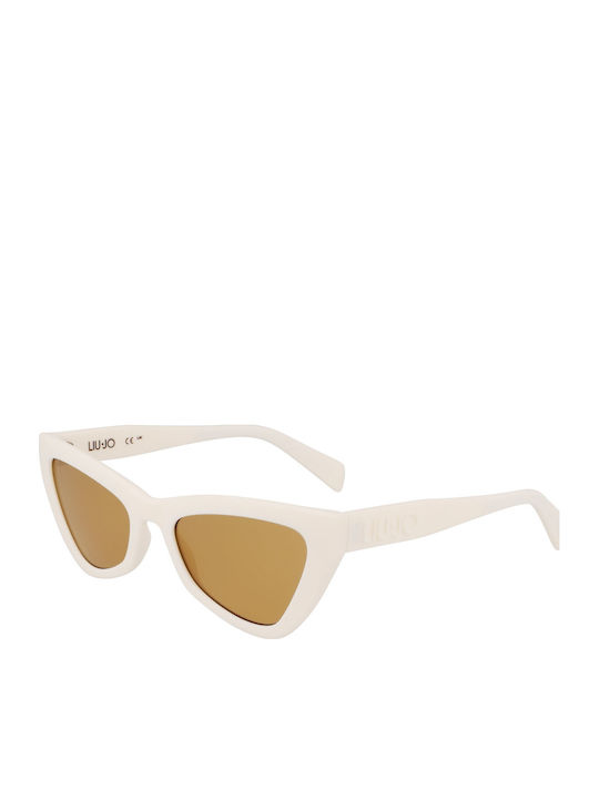 Liu Jo Women Sunglasses with White Frame and Brown Lens