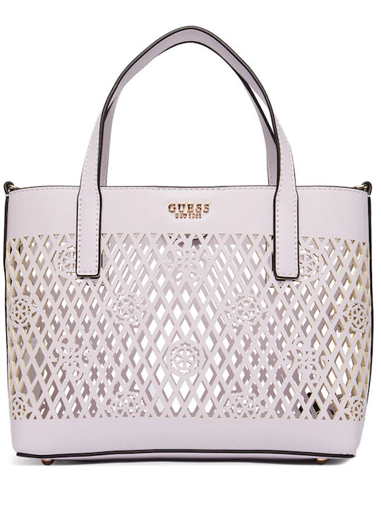 Guess Мини Дамска Чанта Тоут За Ръка Лилава