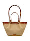 Straw Women's Shoulder Shopper Bag Gold