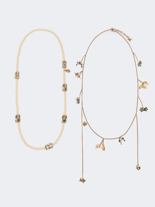 Weekend Maxmara Κολιέ Επιχρυσωμένο
