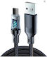 Schnelllade LED / Geflochten USB 2.0 Kabel USB Typ-C männlich - USB-A 120W Schwarz 2m 5908123457016