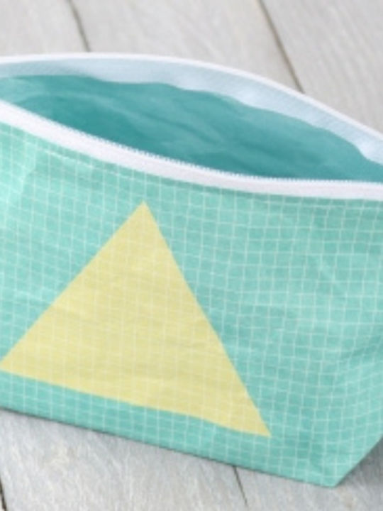 Kulturbeutel Paprcuts Geometrisch Türkis 28cm