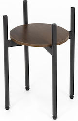 Metal Flower Stand Round Mdf Shelf 32x32x43 Cm Black
