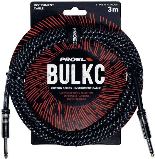 Proel Cable 6.3mm male - 6.3mm male 3m BULK100CLU3LB