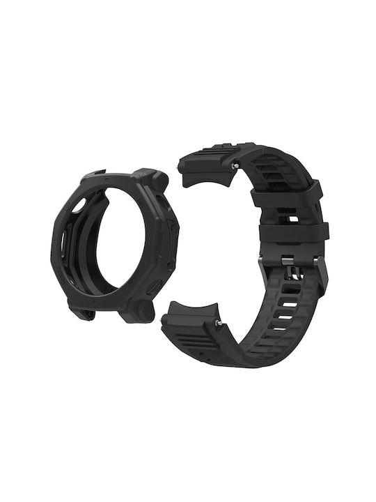 Silicone Case Strap in Black Colour for Xiaomi Amazfit T-rex 3 Pro Silicone Case Strap in Black Colour for Xiaomi Amazfit T-rex 3 Pro