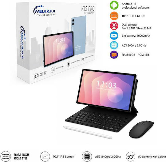 Meijiahui K12 Pro 5G 10.1" Tablet (16GB/1.0TB) Γκρι