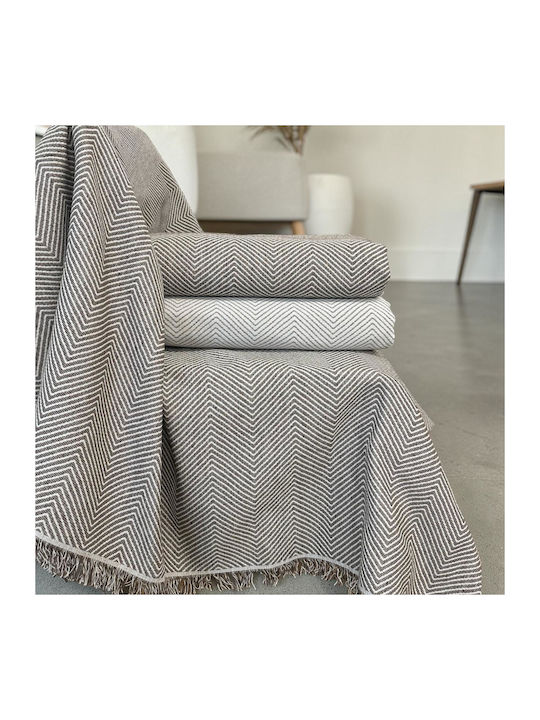 Linea Home Row Moka Sofa Throw 2 Seater 180x240cm Moka
