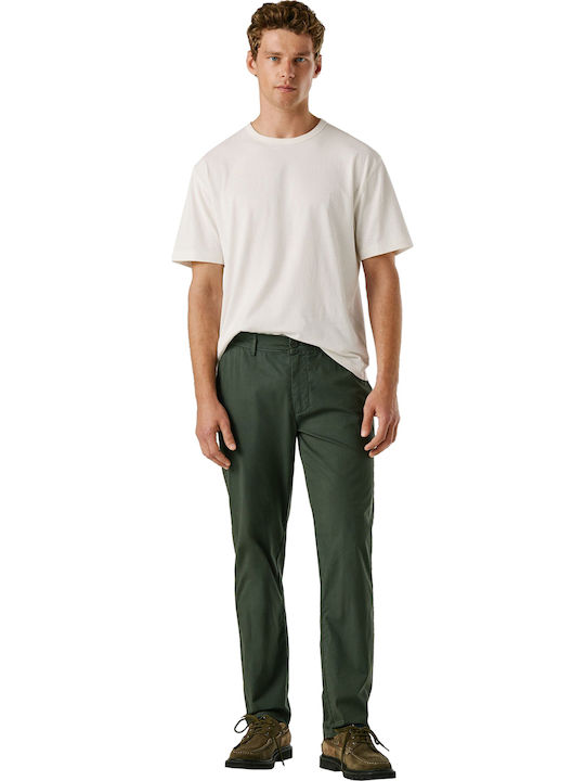 Pepe Jeans Παντελόνι Chino σε Slim Εφαρμογή Χακί