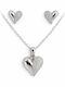 Schmuckset mit Halskette & Ohrringe aus Silber