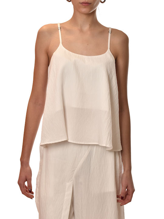 Women's Sleeveless Ecru Blouse