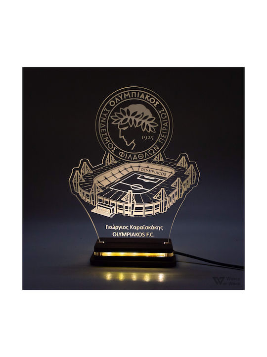 World of Wood Decorative Lamp Olympiacos Georgios Karaiskakis LED 21x17cm