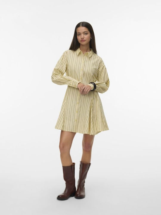 Vero Moda Mini Shirt Dress Pale Banana