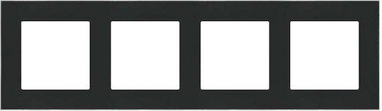 Simon 55 4-fach Wechselrahmen Duo Schwarz Chrome Basis Trd4.163/149
