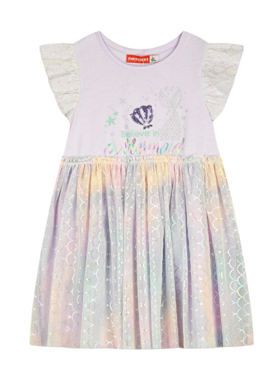 Kinderkleid Ärmellos mit Pailletten Türkis