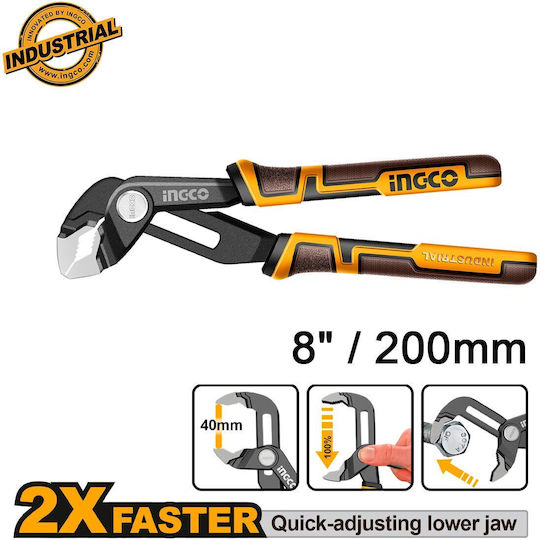 Γκαζοτανάλια Ρυθμιζόμενη Fast Adjustment 8"/200mm Ingco Hpp38208