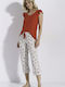 Jeannette Lingerie Summer Women's Pyjama Set Red