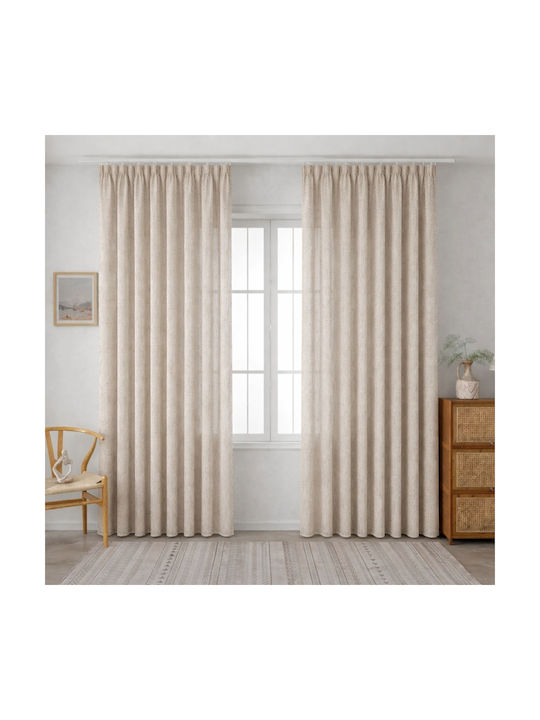 My Home Luxury Window Curtain with Pencil Pleat Brown 295x270cm