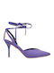 Pointed Toe Heels with Stiletto Heel & Strap Purple