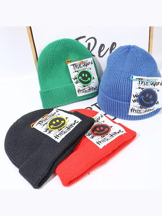 Beanie Unisex Σκούφος Πλεκτός σε Κόκκινο χρώμα