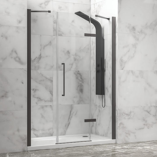 Karag Duschkabine mit Schiebetür 150x200cm Klarglas Gun Metal