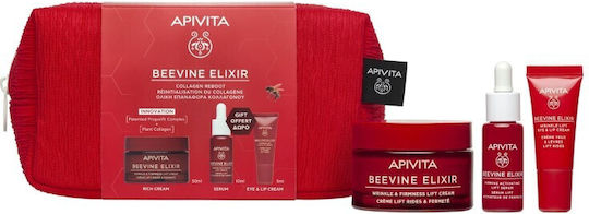 Apivita Beevine Elixir Routine Skin Care Set for Anti-ageing, Moisturizing & Brightening 3pcs