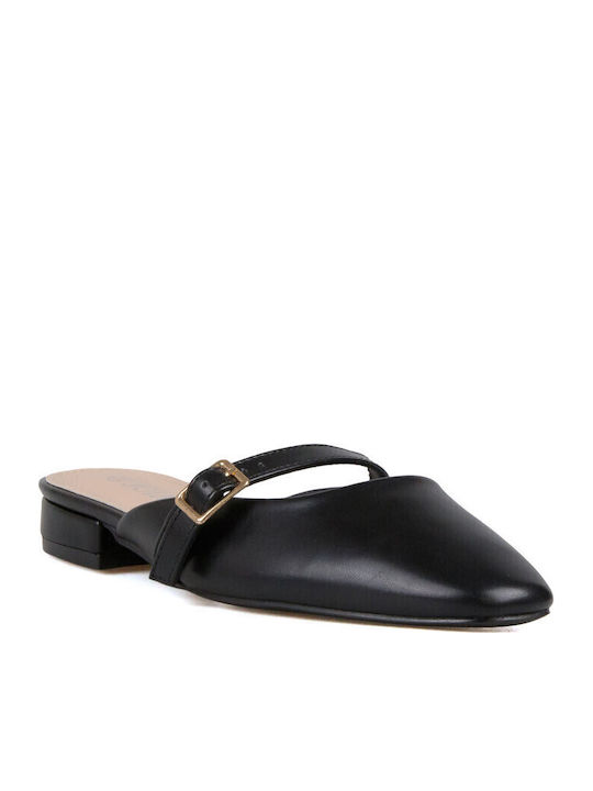Silia D Mules με Τακούνι σε Μαύρο Χρώμα