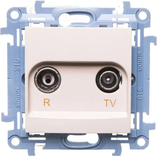 Simon 10 R-ТВ Антенен Контакт Крем IP20 CAZ.01/41