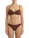 Γυναικείο Μαγιό Bikini Push-up Μπανέλα Pied-de-poule Καφέ