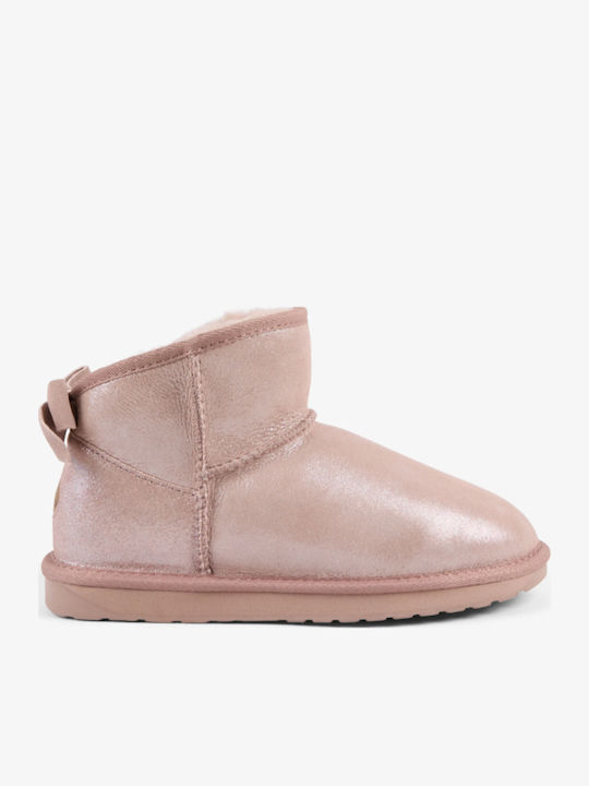 Leder Damen Stiefeletten Rosa