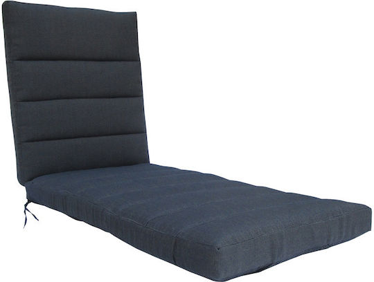 keleman Waterproof Sunbed Cushion with Backrest Anthracite 61x195cm